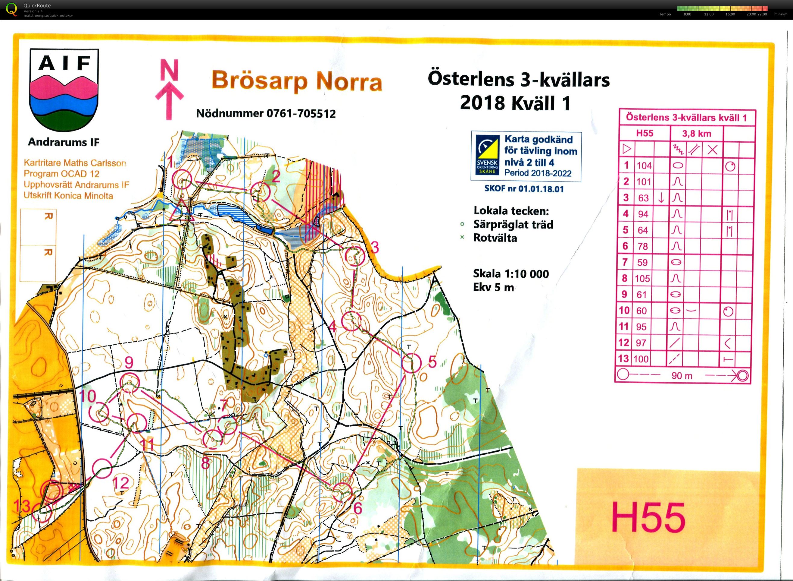 Österlen trekvällars E1 H55 (16/07/2018)