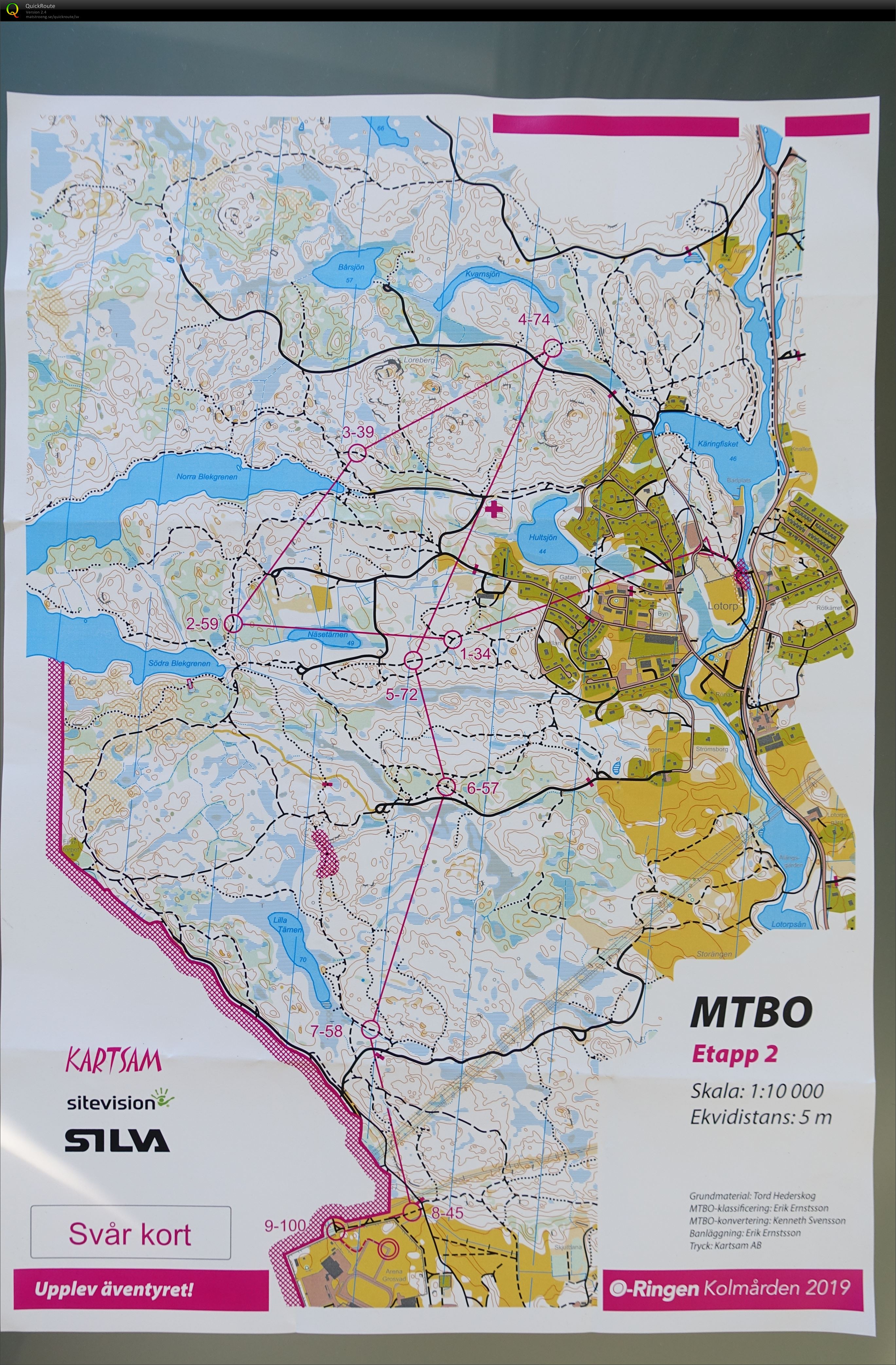 O-ringen MTBO E2 Svår-Kort (23-07-2019)