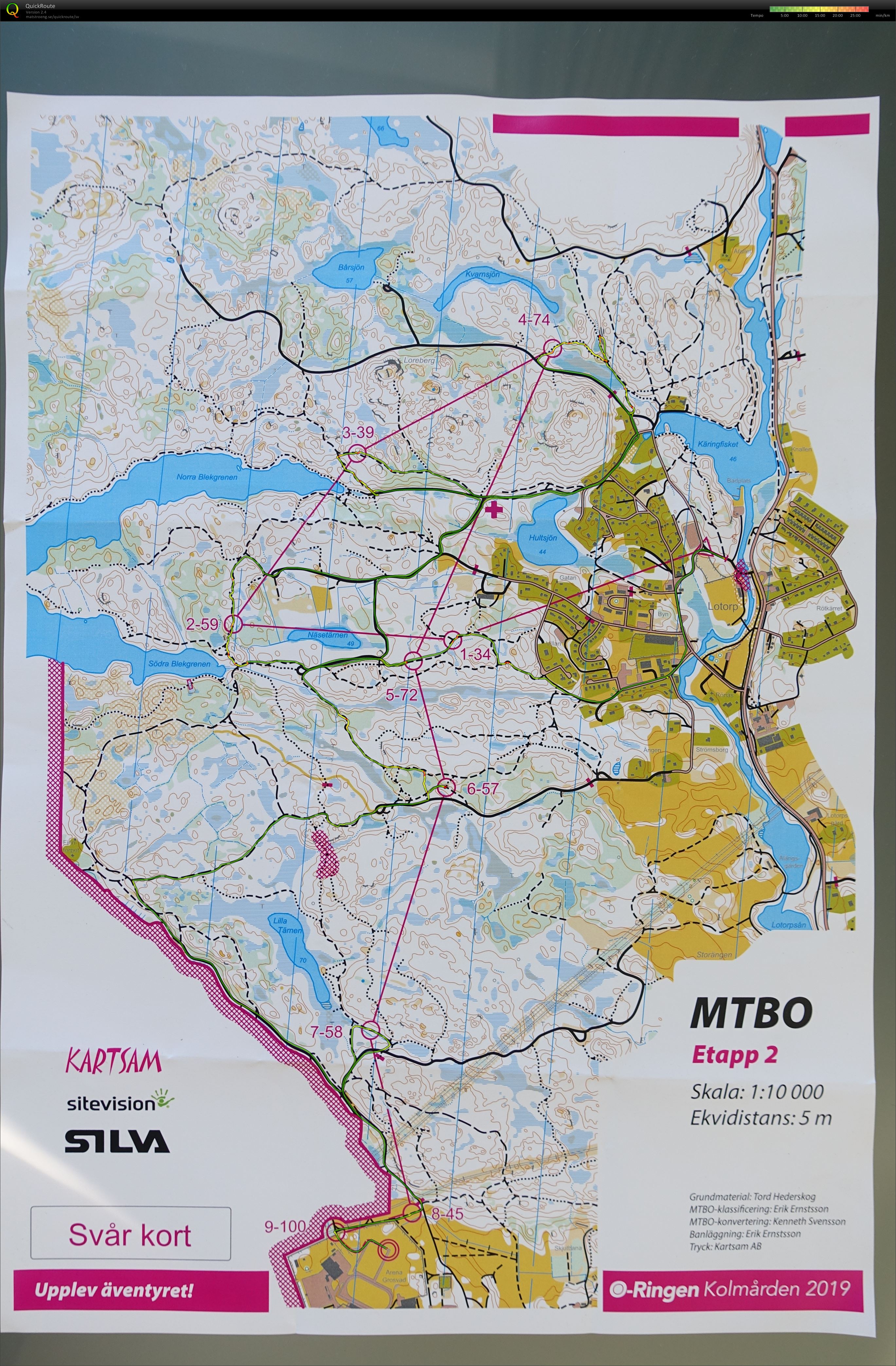 O-ringen MTBO E2 Svår-Kort (23/07/2019)