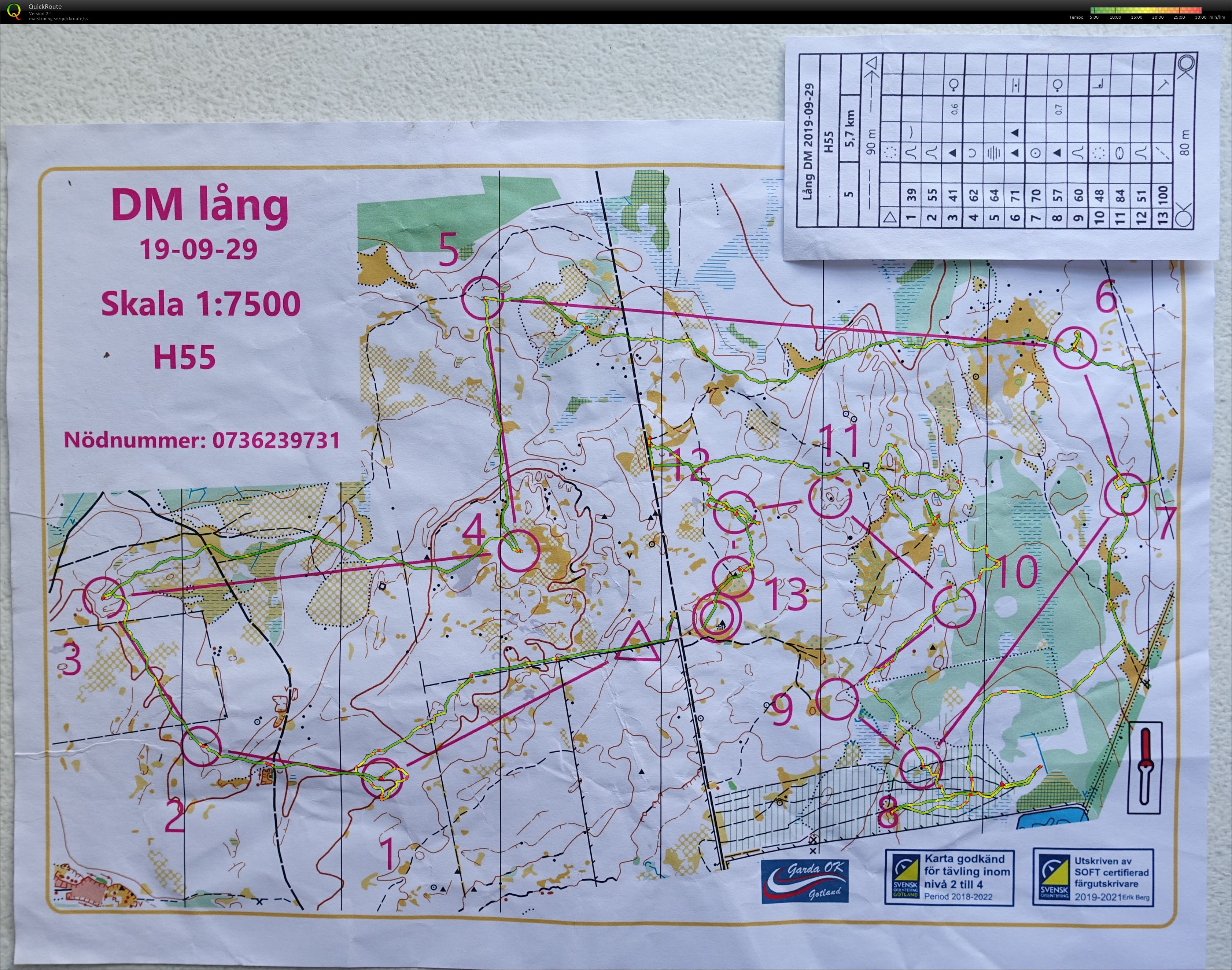 Karta från DM Gotland 2019 H55 (08/07/2020)