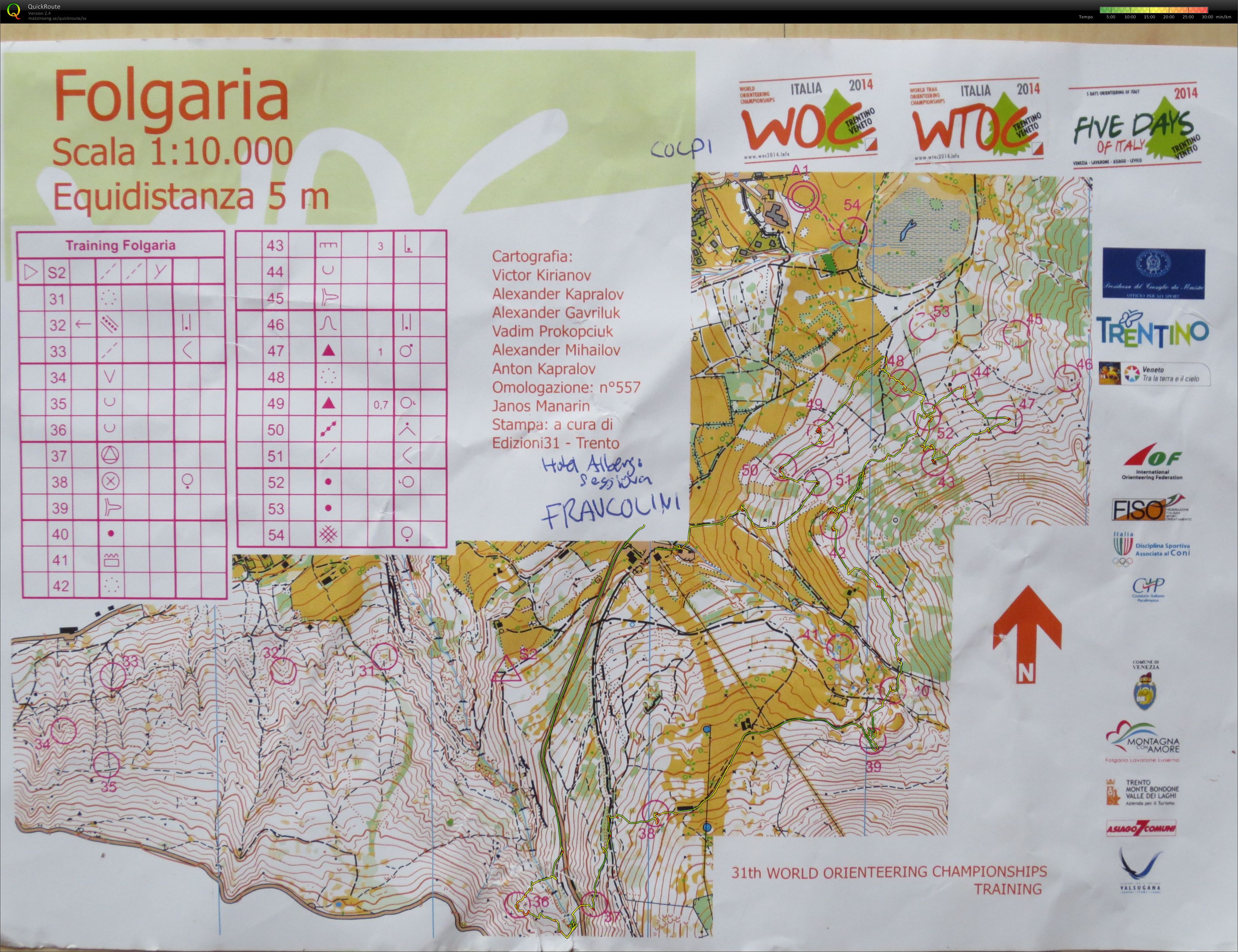 Five days of Italy Training Map (05/07/2014)