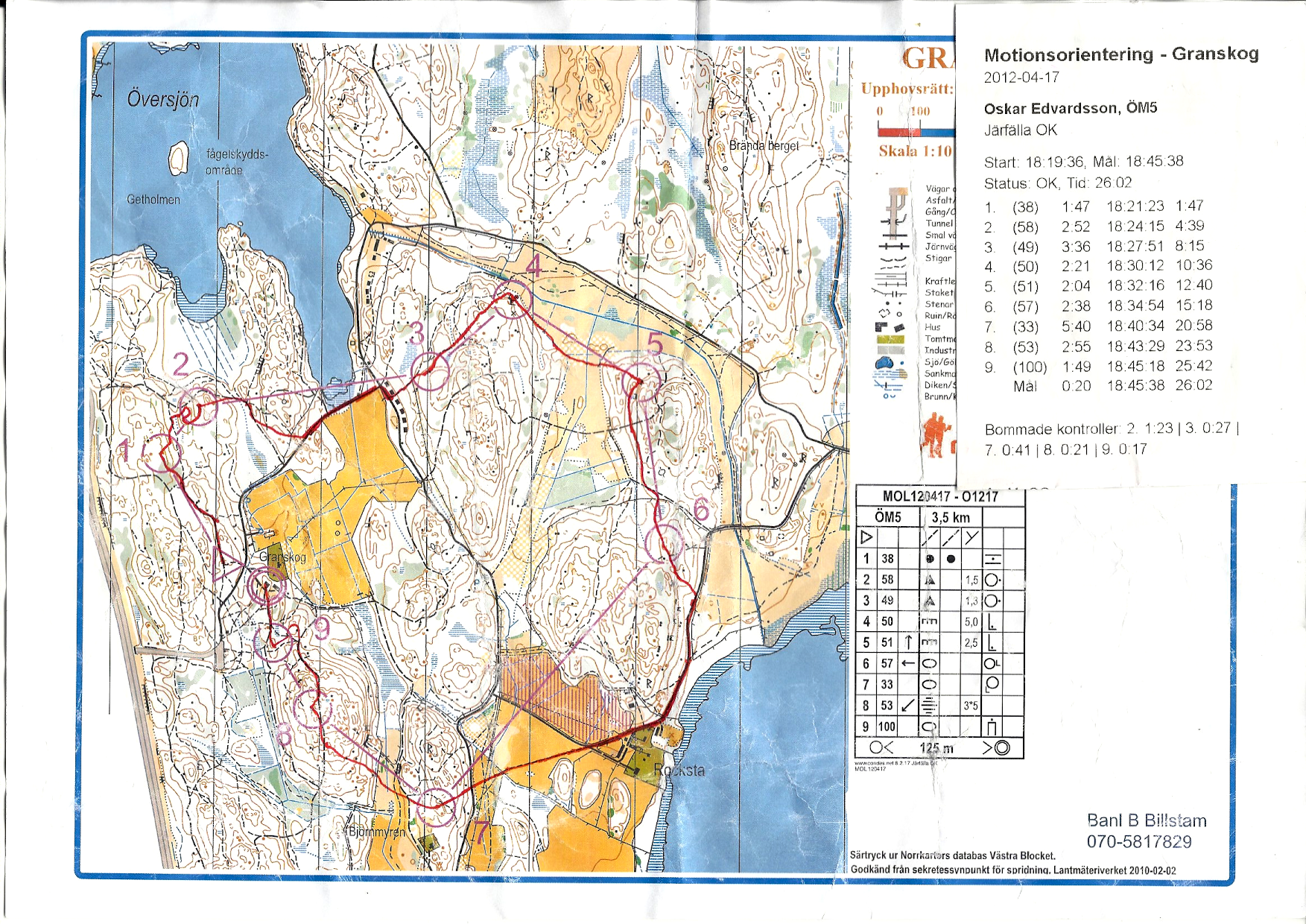 Motionsorientering Granskog (17/04/2012)