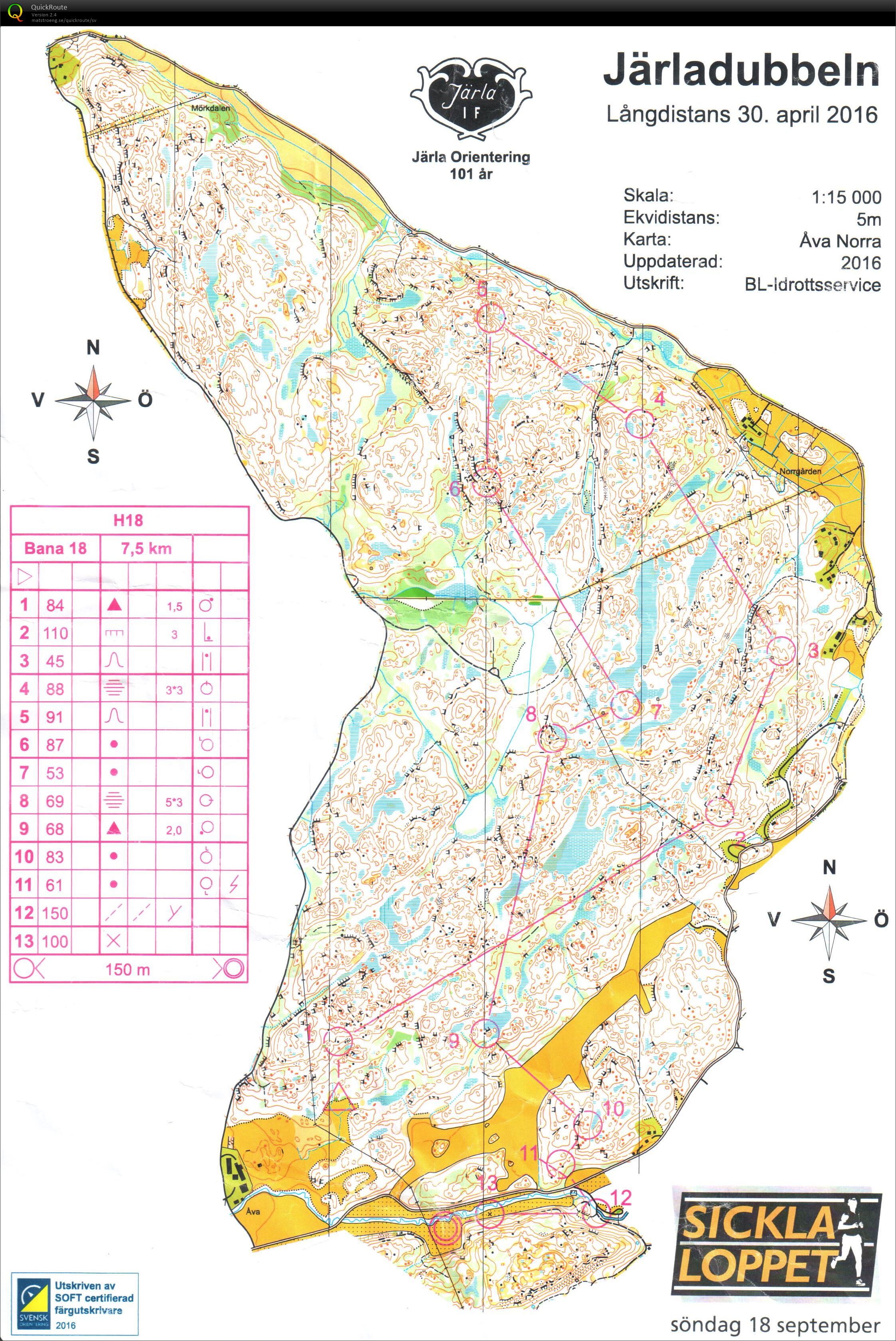 Järladubbeln Långdistans (30/04/2016)