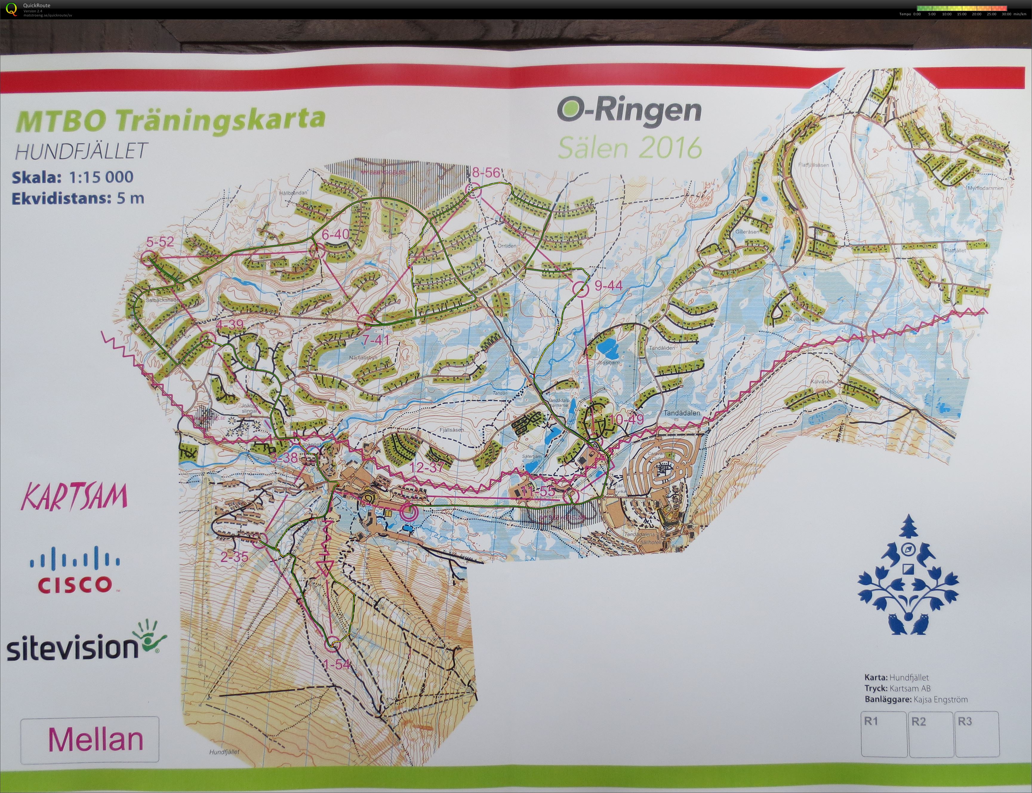MTB-O träning (karta Mellan från O-ringen träningsrace) (23/07/2016)